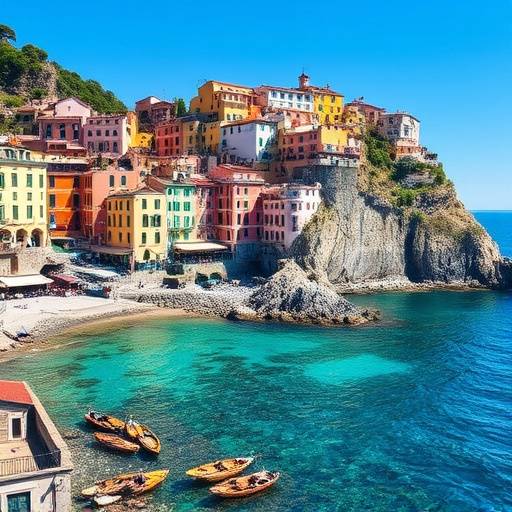 Le Cinque Terre in Liguria con case colorate e mare cristallino